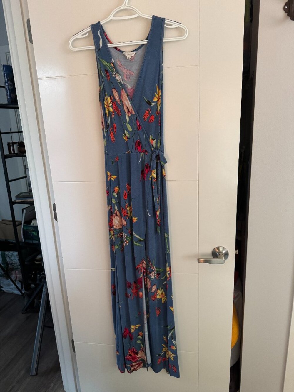 See You Monday Floral Faux Wrap Boho Maxi Dress -- super sexy!